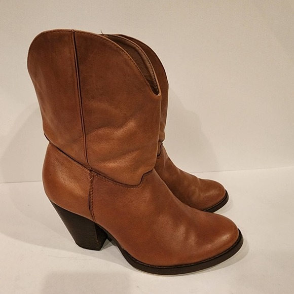 FRANCO FORTINI "McKinley 2" Cognac Leather Western style booties SIZE 8M - Picture 6 of 16